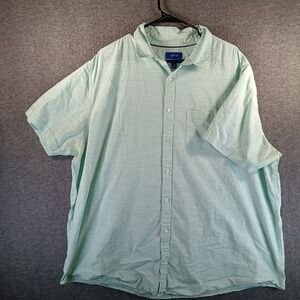 Apt 9 Shirt‎ Men 2XB Seafoam Green Striped Pocket Short Sleeve Button Up